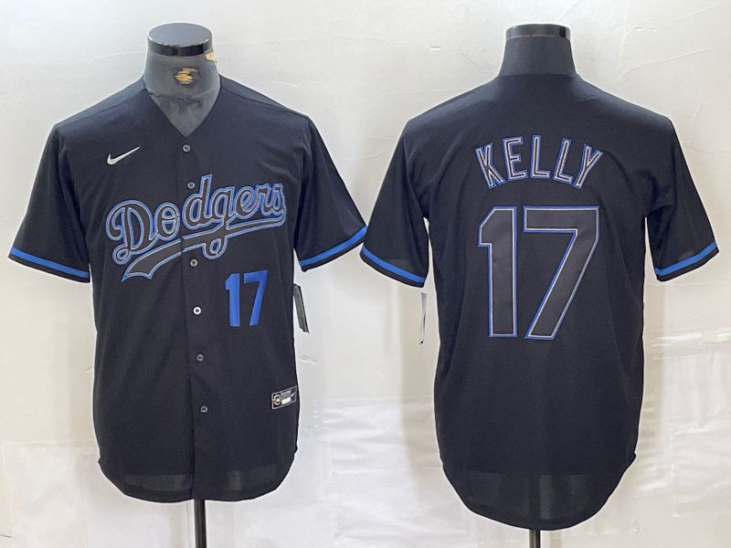 Men Los Angeles Dodgers 17 Kelly Black Fashion Edition 2024 Nike Game MLB Jersey style 5